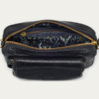 Black Croco Embossed Leather Bag Charly