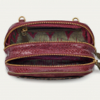 Ocelot Leather and Burgundy Python Clara Bag