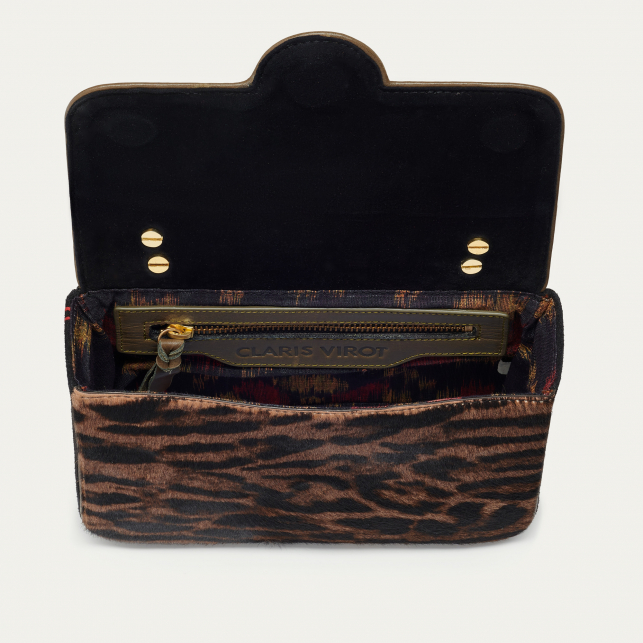 Ocelot Printed Leather Ava Medium