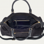 Black Suede Leather Roger XS Week-end Bag