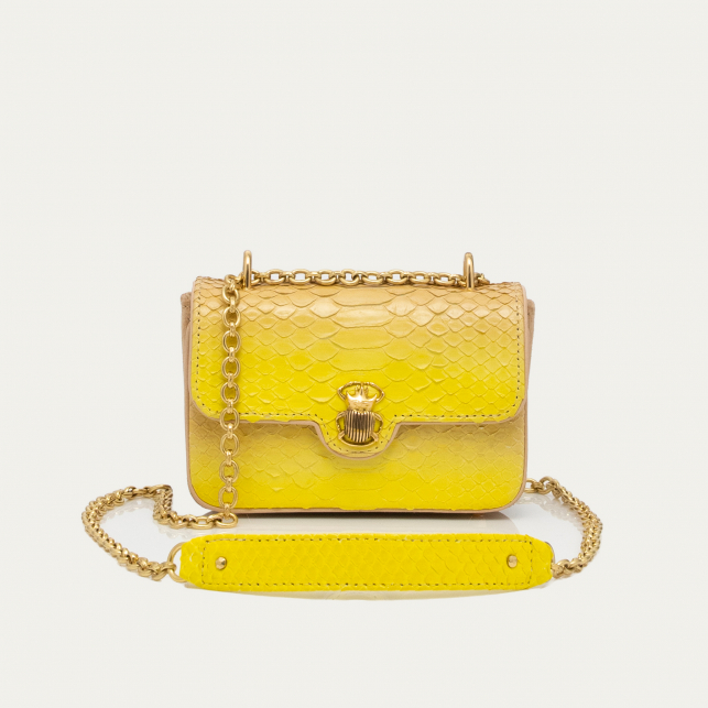 Yellow Corn Python Mini Ava Bag