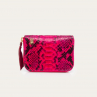 Pink Celosia Python Mini Bob Wallet