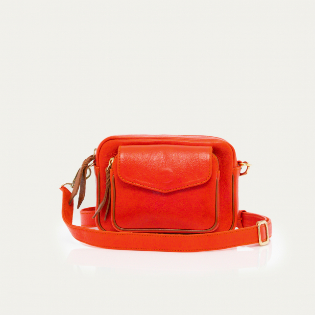 Sac Cuir Baby Charly Orange Goyave