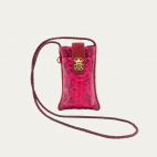 Etui à Telephone Double Marcus Python Celosia Rose
