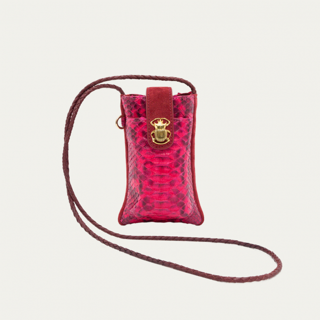 Pink Celosia Python Phone Bag Double Marcus