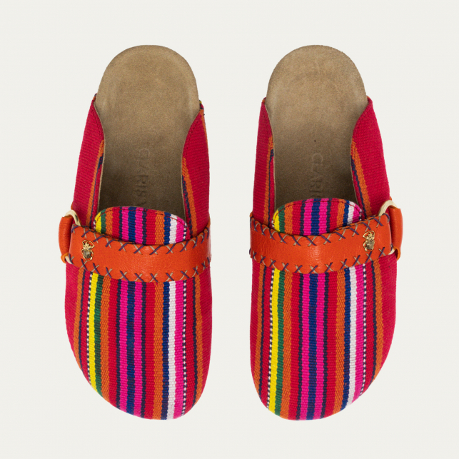 Poncho Fabric Georgette Mules