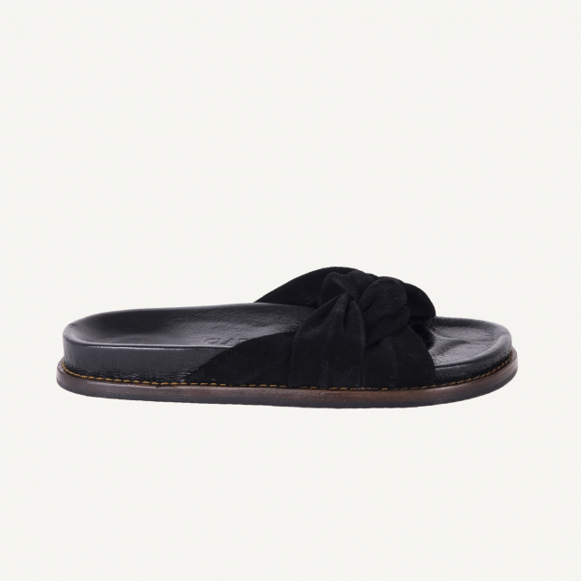 Black Suede Jeannette Sandals