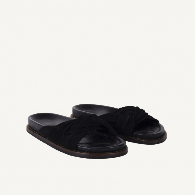 Black Suede Jeannette Sandals