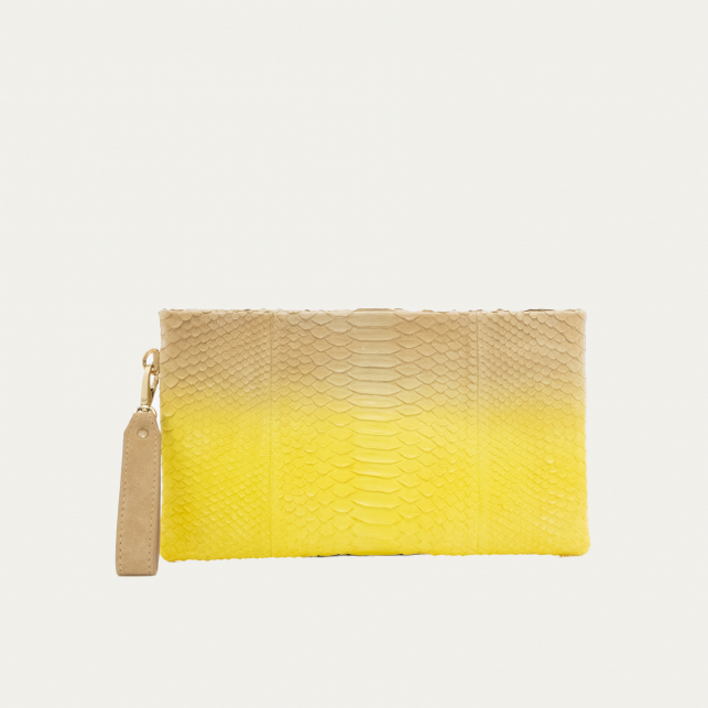 Pochette Python Lou Jaune Mais