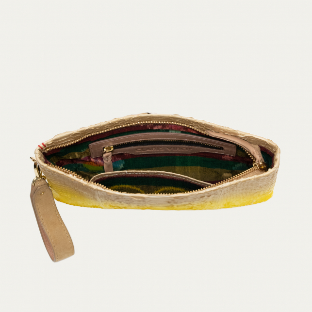 Pochette Python Lou Jaune Mais