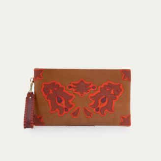 Flower Patchwork Leather Lou Clutch