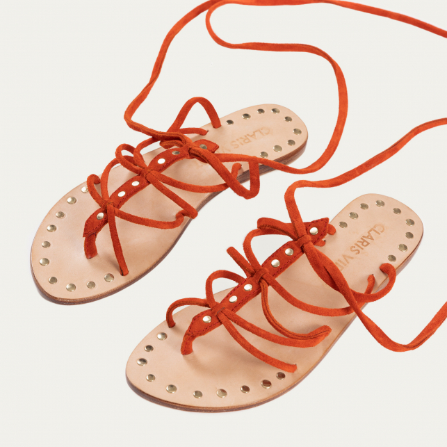 Guava Suede Calfskin Marine Sandals