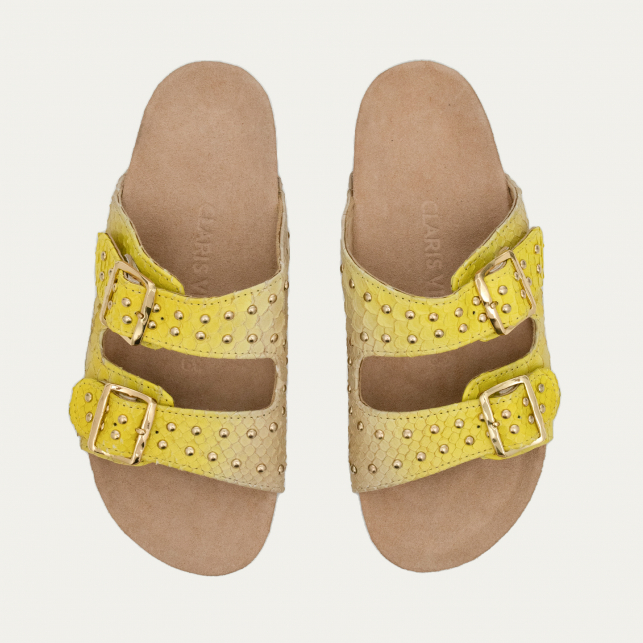 Sandales Python Odette Jaune Mais