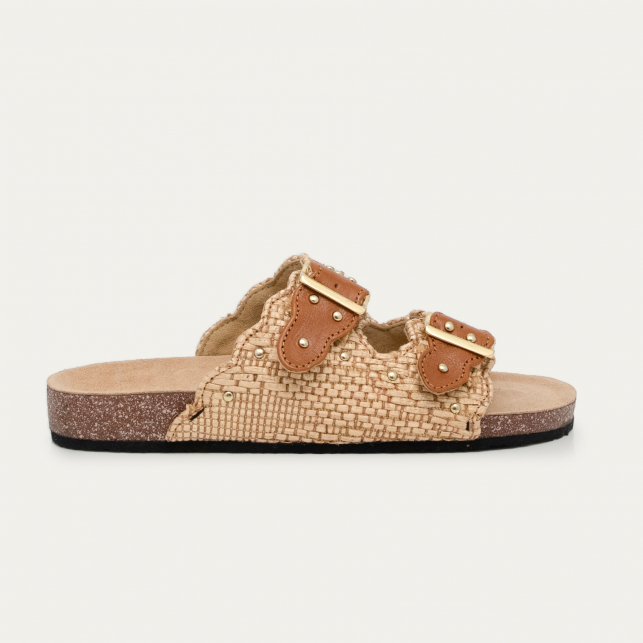 Raffia Fabric Odette Sandals