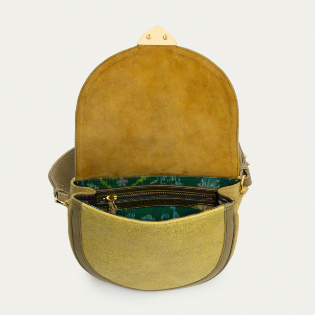 Corn Embroidered Leather Victoria Bag
