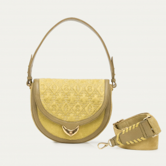 Corn Embroidered Leather Big Victoria Bag