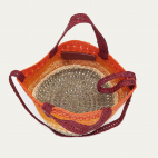 Mini Panier Stella S Raphia Arc-en-ciel Orange