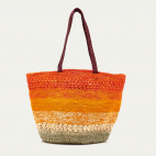 Orange Rainbow Raffia Basket Bag Stella L