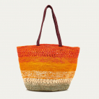 Panier Stella L Raphia Arc-en-ciel Orange