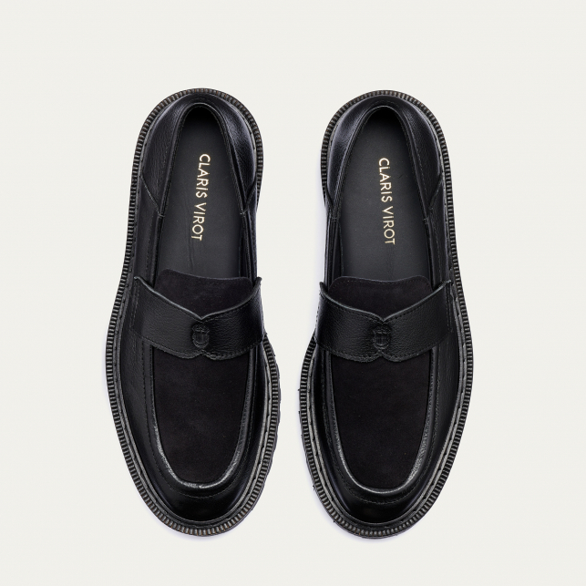 Black Leather Mia Moccasin