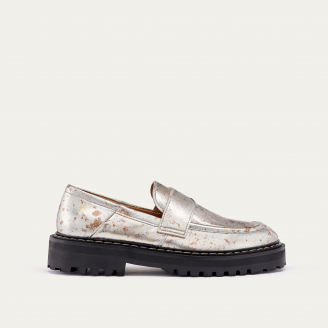 Mocassin Cuir Mia Oxy Metal