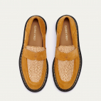 Pecan Leather Raffia Mia Moccasin