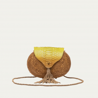 Yellow Corn Python and Watercress Chiara Bag