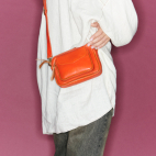 Sac Cuir Baby Charly Orange Goyave