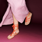 Guava Suede Calfskin Marine Sandals