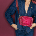 Pink Celosia Python Charly Bag