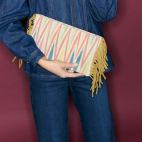 Aztec Suede Calfskin Lou Clutch