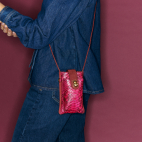 Pink Celosia Python Phone Bag Double Marcus