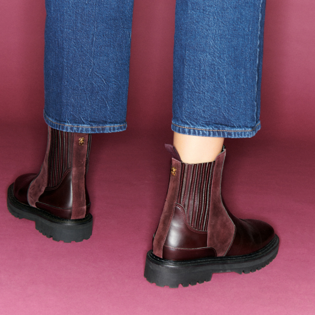 Burgundy Leather Ziggy Chelsea Boots