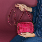 Pink Celosia Python Baby Charly Bag