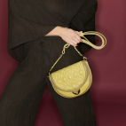 Corn Embroidered Leather Big Victoria Bag