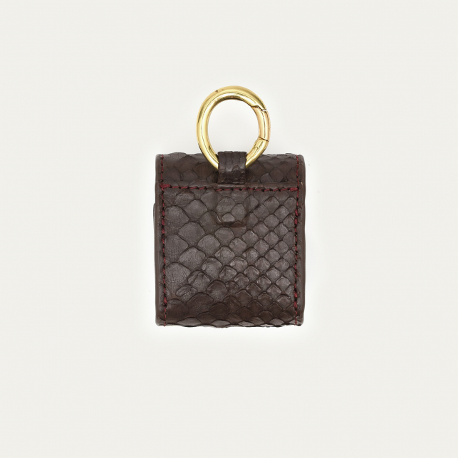 Etui Airpod Jamie Python Brun Fumé