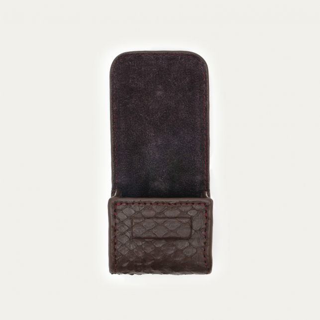 Etui Airpod Jamie Python Brun Fumé