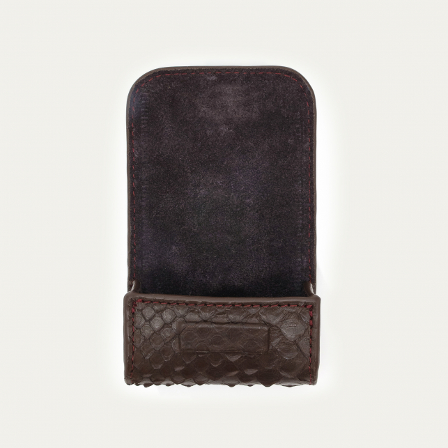 Etui Airpod Jamie Python Brun Fumé