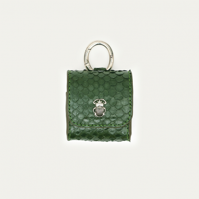 Etui Airpod Jamie Python Vert Bronze