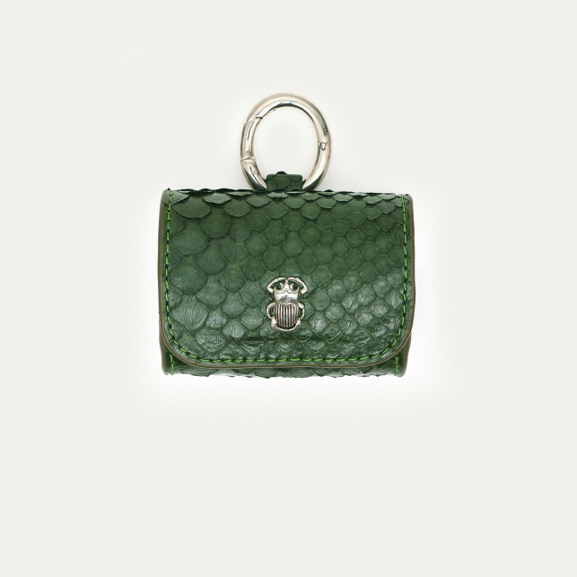 Etui Airpod Jamie Python Vert Bronze