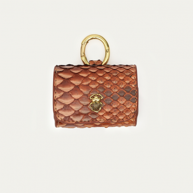 Washed Copper Python Airpod Holder