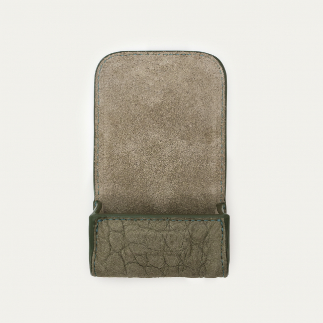 Etui Airpod Jamie Nubuck Embossé Croco Gris Perle