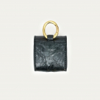 Black Vintage Glossy Leather Airpod Holder