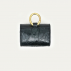 Black Vintage Glossy Leather Airpod Holder