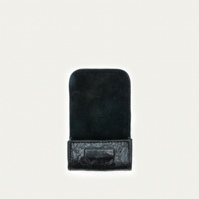 Black Vintage Glossy Leather Airpod Holder