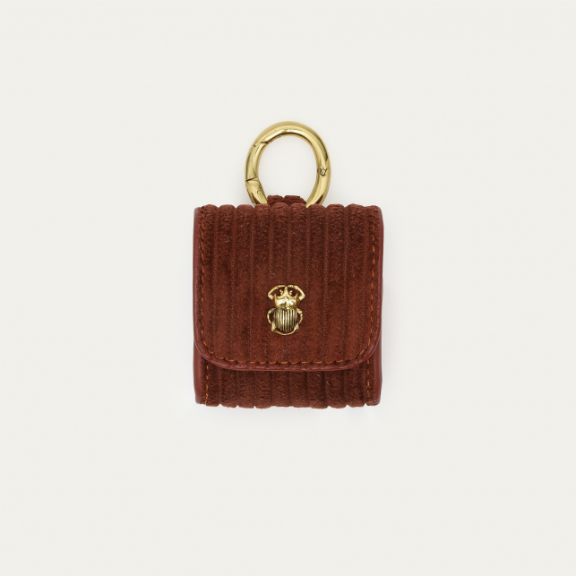Brick Velvet Leather Jamie Airpod Holder
