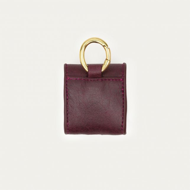 Crackled Garnet Leather Jamie Airpod Holder