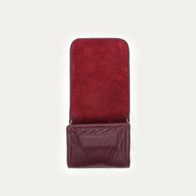 Etui Airpod Jamie Cuir Craquelé Grenat