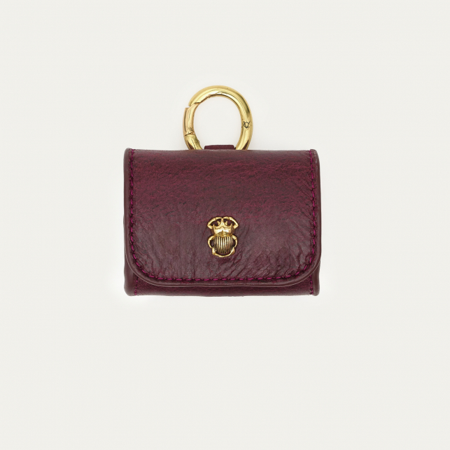 Crackled Garnet Leather Jamie Airpod Holder