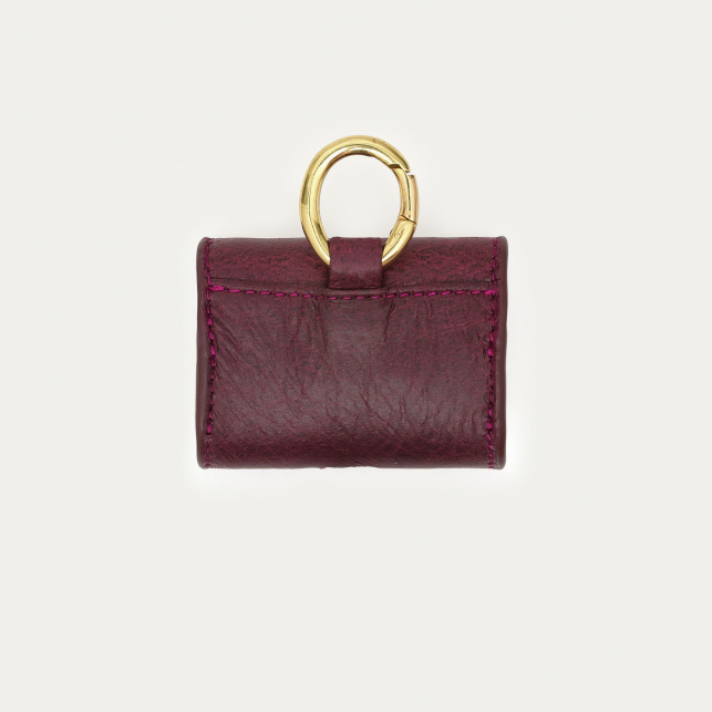 Crackled Garnet Leather Jamie Airpod Holder